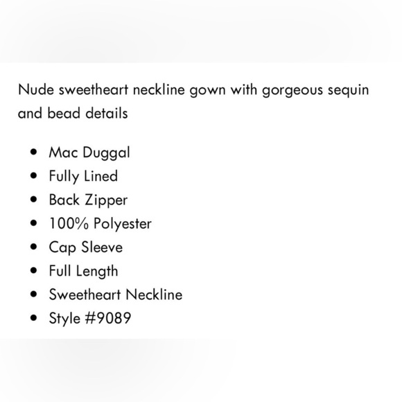 Nwt Mac Duggal Cap Sleeve Embellished Column Gown in Nude - Picture 14 of 15